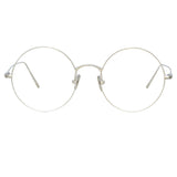 Zaha Round Optical Frame in White Gold and Silver