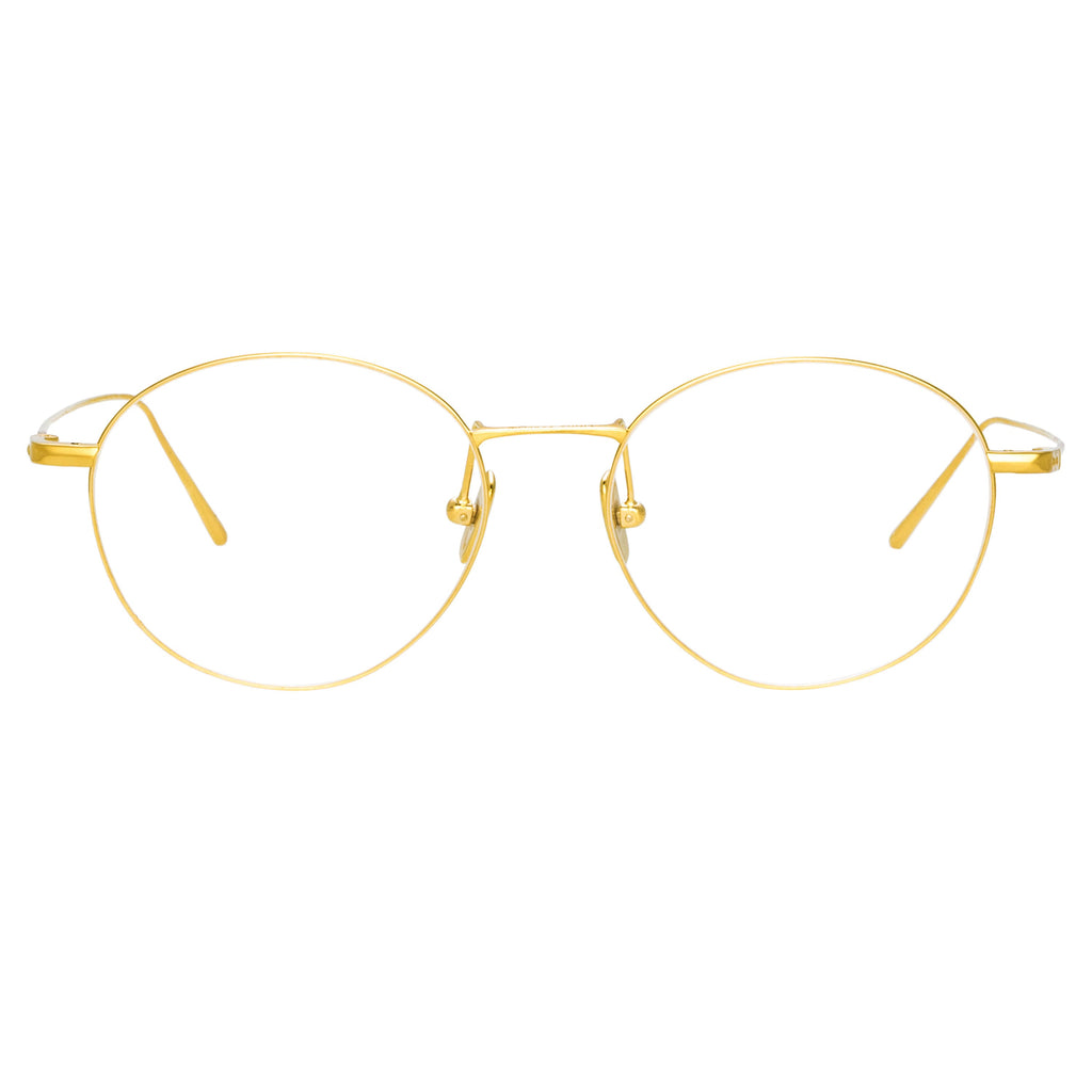 Mayne Oval Glasses in Yellow Gold frame by LINDA FARROW Linear – LINDA ...