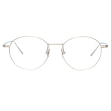 Mayne Oval Optical Frame in White Gold and Silver