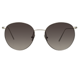 Foster Oval Sunglasses in White Gold