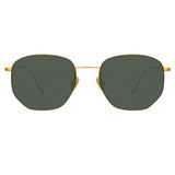 Rohe Angular Sunglasses in Yellow Gold and Green