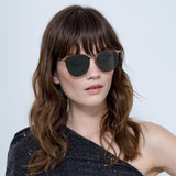 Sophia Oval Sunglasses in Brown
