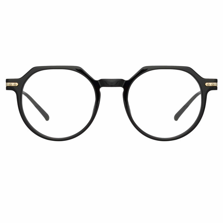 Men's Gray Oval Optical Frame in Black (Asian Fit) – LINDA FARROW