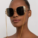 Amelia Oversized Sunglasses in Yellow Gold