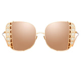 Amelia Oversized Sunglasses in Rose Gold