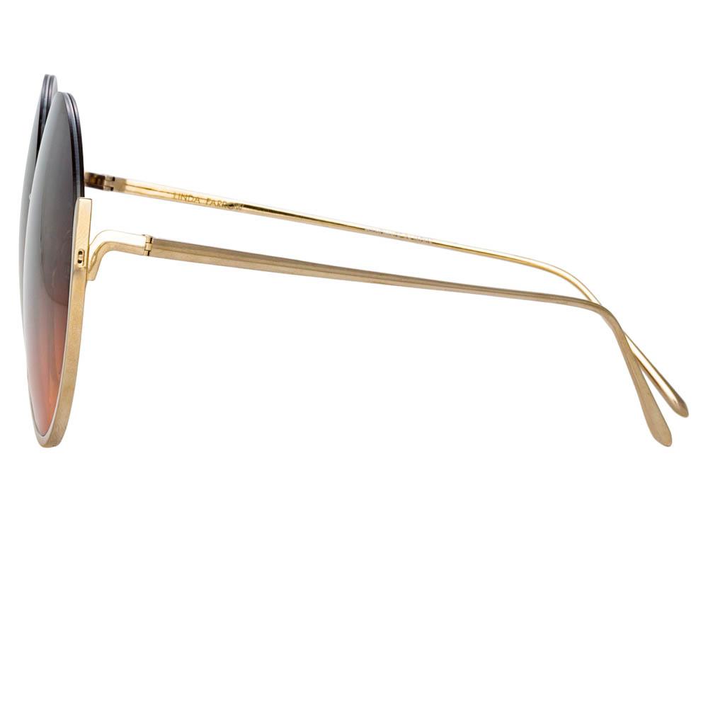 Olivia Round Sunglasses in Light Gold