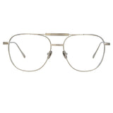 Wilder Aviator Optical Frame in White Gold and Silver