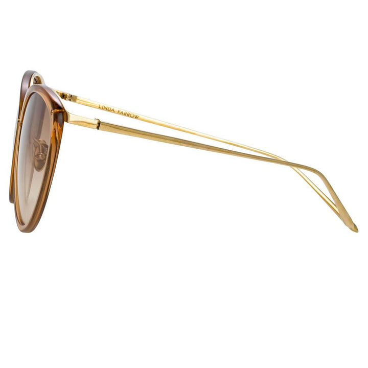 Linda Farrow - Isler Cat Eye Sunglasses in Horn - Women - Adult - LFL1174C3SUN