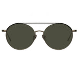 Dustin Round Sunglasses in Black and Nickel