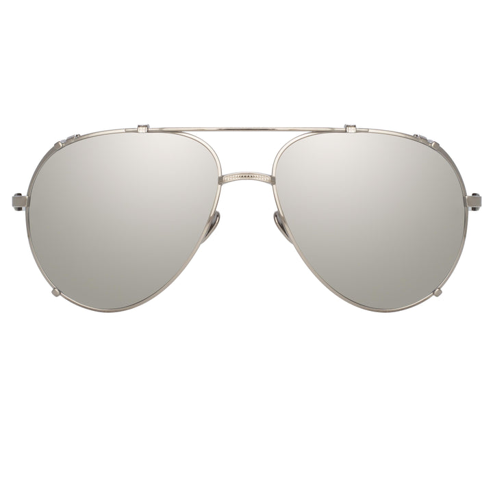 Maverick Aviator Sunglasses in Nickel by LINDA FARROW – LINDA