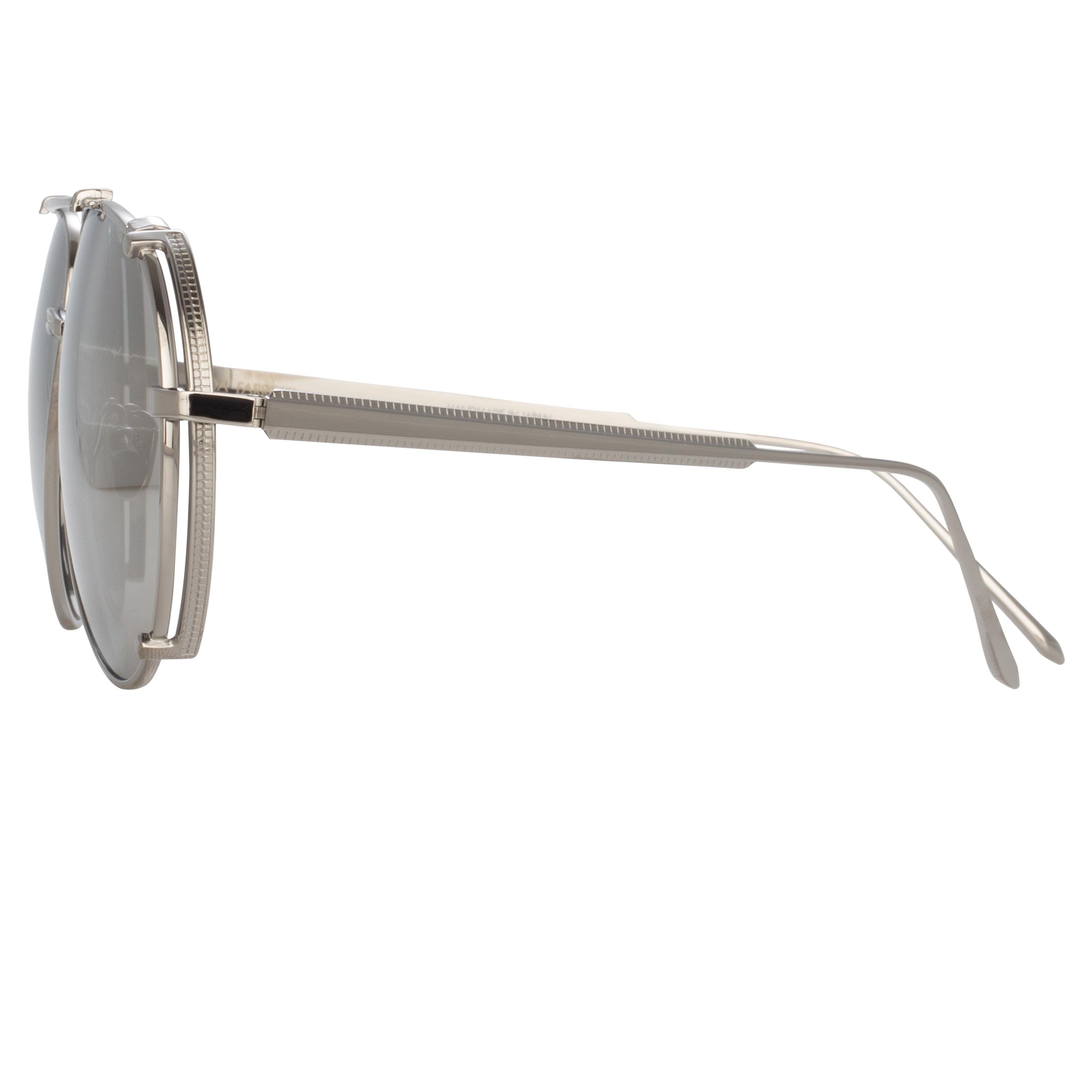 Joni Aviator Sunglasses in White Gold and Rose Gold Lenses by LINDA FARROW  – LINDA FARROW (INT'L)