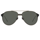 Brooks Aviator Sunglasses in Nickel