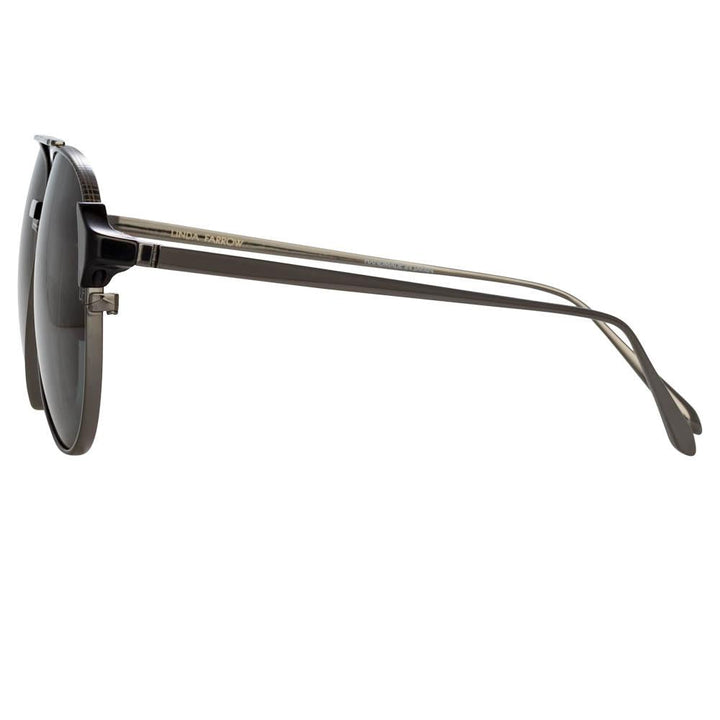 Maverick Aviator Sunglasses in Nickel by LINDA FARROW – LINDA