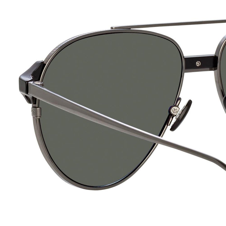 Maverick Aviator Sunglasses in Nickel by LINDA FARROW – LINDA