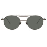 Lou Oval Sunglasses in Nickel