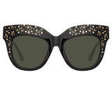 Dunaway Oversized Sunglasses in Sparkled Black