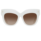 Dunaway Oversized Sunglasses in Soft White