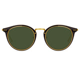 Cooper Oval Sunglasses in Yellow Gold and Green