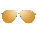 Joni Aviator Sunglasses in White Gold and Rose Gold Lenses