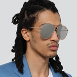 Joni Aviator Sunglasses in Rose Gold and Platinum Lenses (Men's)