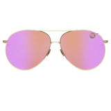 Joni Aviator Sunglasses in Light Gold and Pink