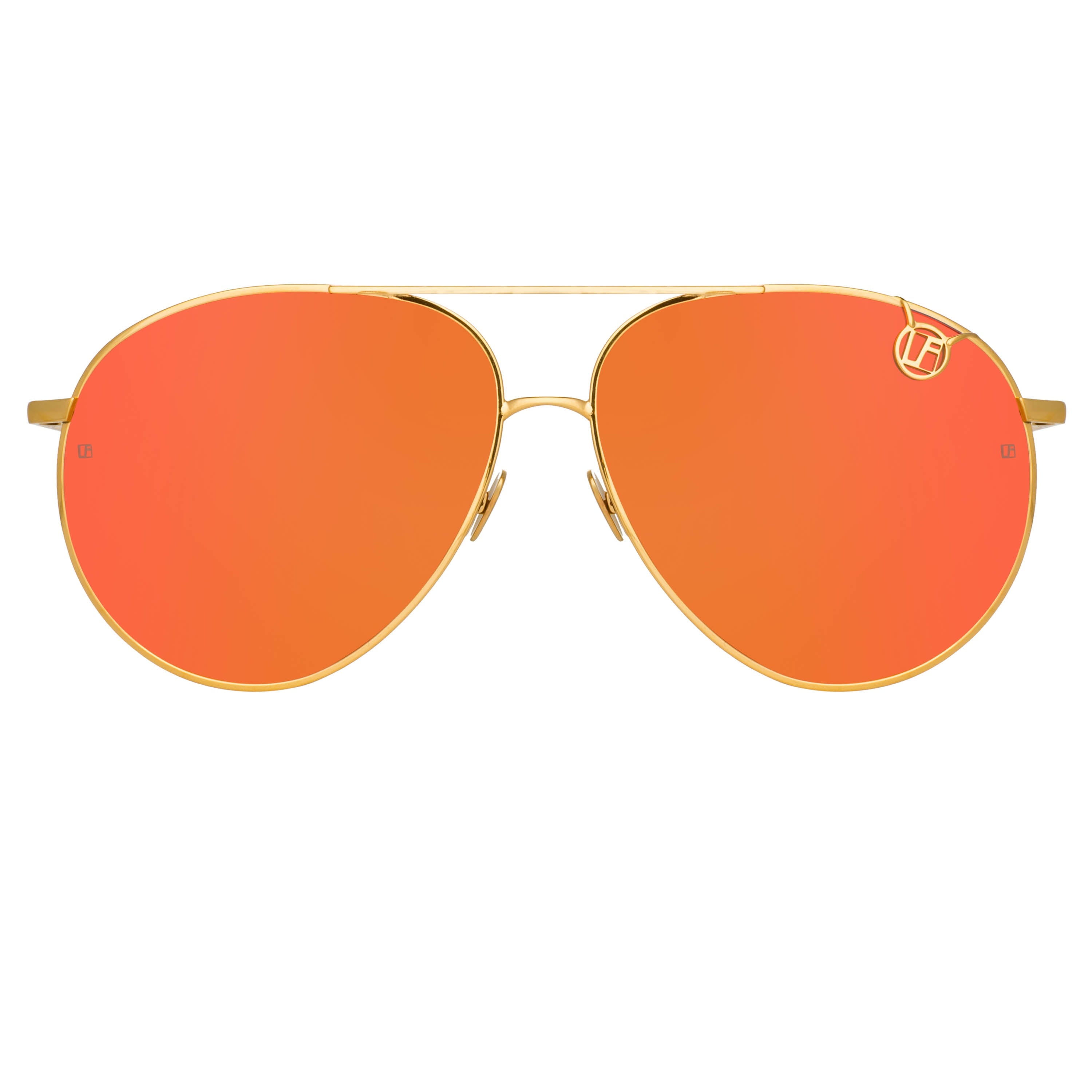 Joni Aviator Sunglasses in White Gold and Rose Gold Lenses by LINDA FARROW  – LINDA FARROW (INT'L)