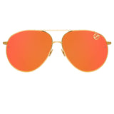 Joni Aviator Sunglasses in Light Gold and Red