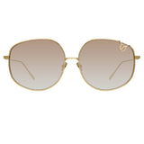 Marisa Oversized Sunglasses in Yellow Gold