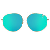 Marisa Oversized Sunglasses in Light Gold and Blue