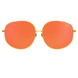 Marisa Oversized Sunglasses in Yellow Gold and Red