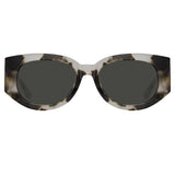 Debbie D-Frame Sunglasses in Black and Grey Tortoiseshell