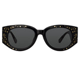 Debbie D-Frame Sunglasses in Sparkled Black