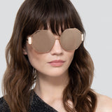 Marie Oversized Sunglasses in Rose Gold