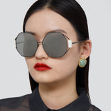 Marie Oversized Sunglasses in Nickel and Platinum