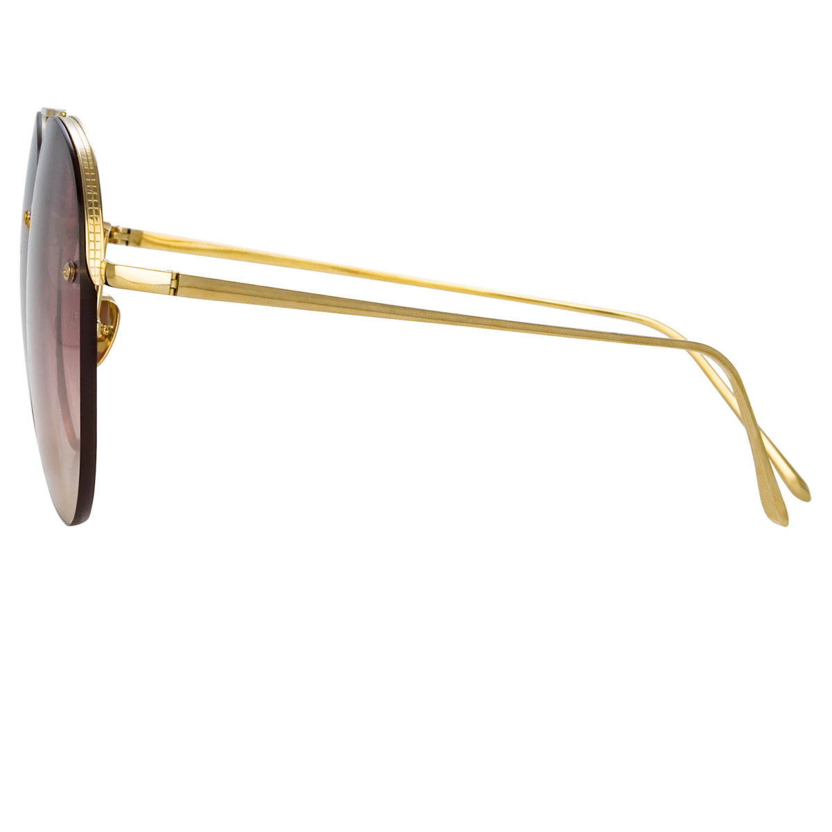 Linda Farrow - Dee Aviator Sunglasses in Yellow Gold and Grey - Unisex - Adult - LFL1096C1SUN