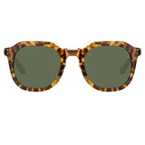 Fletcher Angular Sunglasses in Tobacco Tortoiseshell and Green