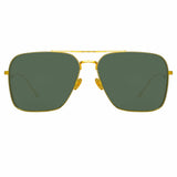 The Asher | Men's Aviator Sunglasses in Yellow Gold Frame (C1)