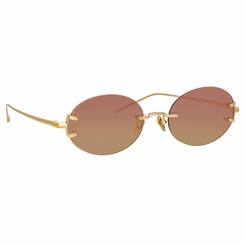 Knight Oval Sunglasses in Light Gold by LINDA FARROW – LINDA FARROW (INT'L)