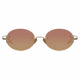 Knight Oval Sunglasses in Light Gold