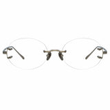 Knight Oval Optical Frame in White Gold