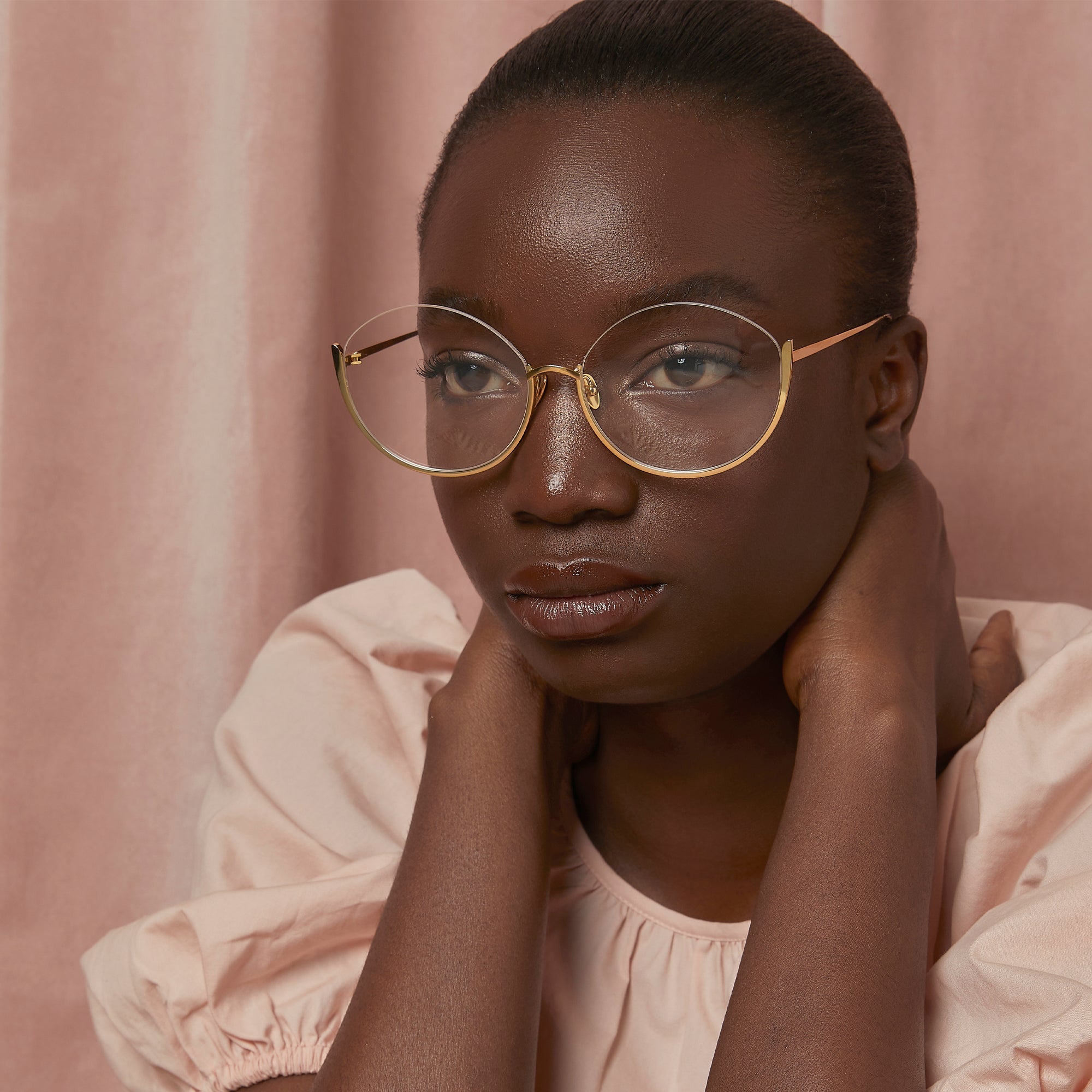 Rae Cat Eye Optical Frame in Rose Gold