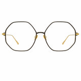 Leif Oversized Optical Frame in Yellow Gold and Black