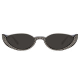 Robyn Cat Eye Sunglasses in Black and Crystal