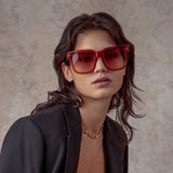 Freya Square Sunglasses in Amber
