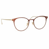 Ricci Cat Eye Optical Frame in Light Gold and Brown