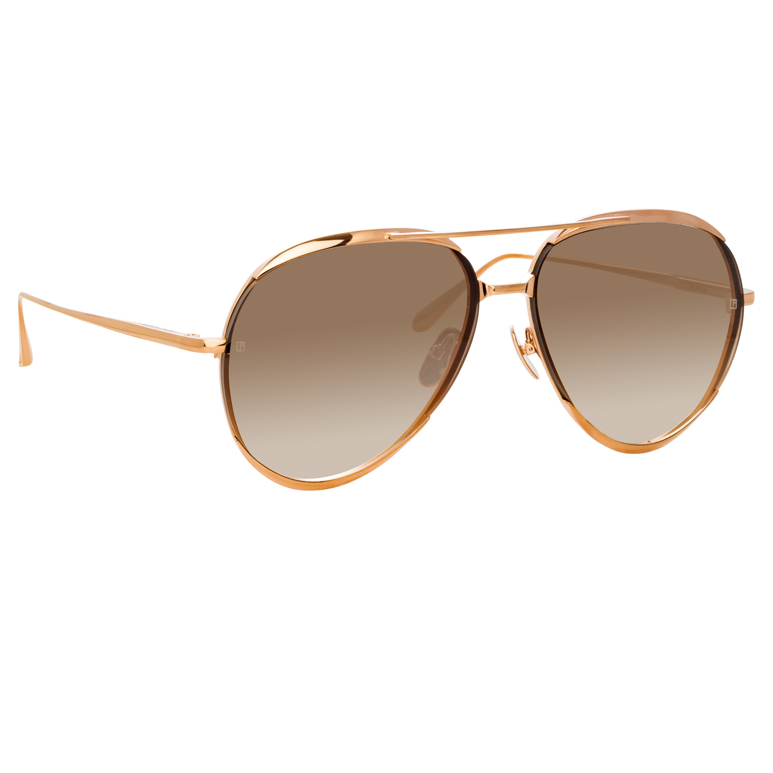 Linda Farrow - 425 C15 Aviator Sunglasses - Rose Gold - Linda Farrow Eyewear  - Avvenice