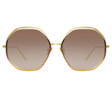 Camila Oversized Sunglasses in Yellow Gold