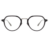 Axel Angular Optical Frame in White Gold and Black