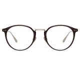 Johan Oval Optical Frame in Light Gold and Brown