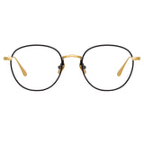 Jules Oval Optical Frame in Yellow Gold and Black